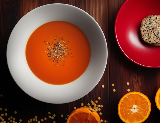 Eiweißrolle & Rote-Linsen-Orangensuppe